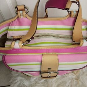 Coach Hampton Multistripe Satchel